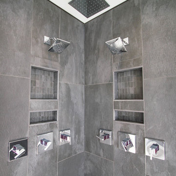 Modern & Sleek Black Corner Shower