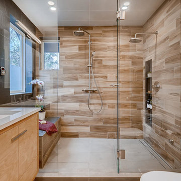 Zen Inspired Steam Shower Master Bath