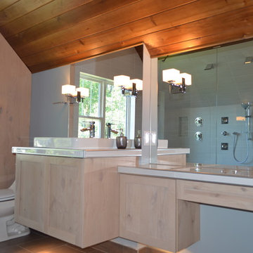 Modern bathroom added to century old home