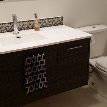 Modern Bathroom - Flat Specialty Melamine Doors with Horizontal Grain