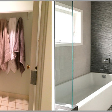 Modern Bathroom Remodel with Dramatic Pental Accent Wall
