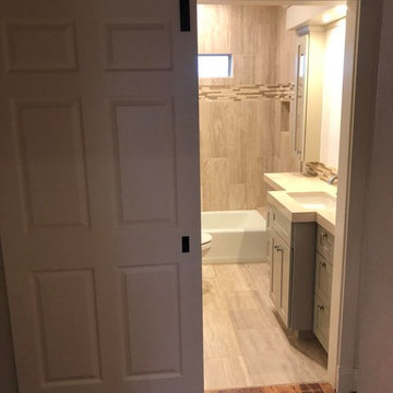 Modern Bathroom Remodel With Sliding Doors