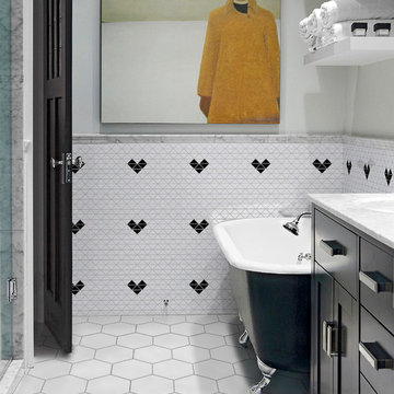 Modern Bathroom WallTriangular Porcelain Mosaic Tile
