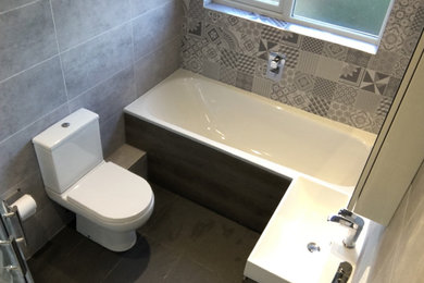 Modern bathroom with a television installed. Dumfries.