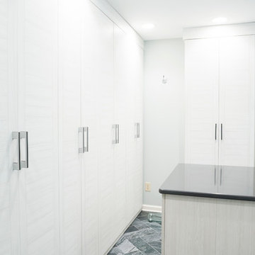 Modern Bathroom with California Closet Open Wardrobe