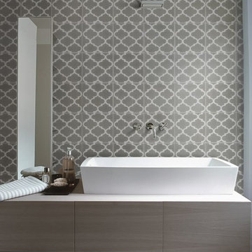 Modern Bathroom with Encaustic Wall Tile
