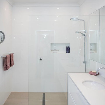 Modern bathroom with freestanding bath