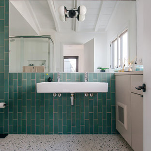 75 Beautiful Green Tile Bathroom With Gray Cabinets Pictures Ideas July 2021 Houzz