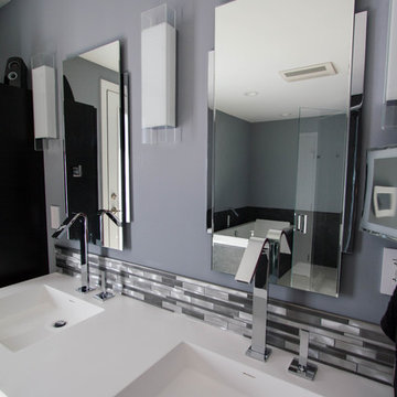 Modern Black and White Double Vanity
