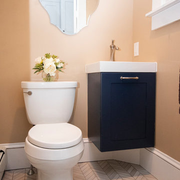 Modern Blue vanity guest bathroom