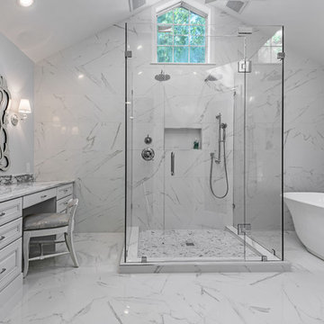 Modern Chic Master Bath with Boudoir Vanity