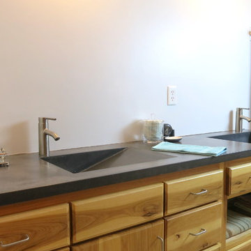 Modern Concrete Vanity- Forest Home Remodel
