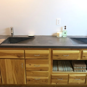 Modern Concrete Vanity- Forest Home Remodel