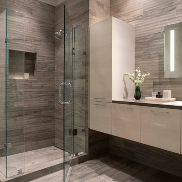 Modern Gray + White Bathroom