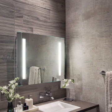 Modern Gray + White Master Bathroom