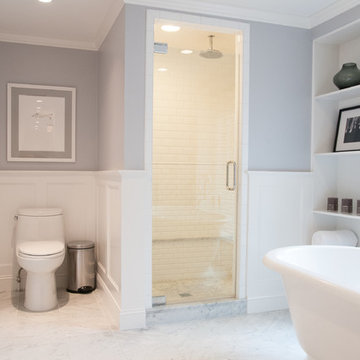 Modern Light Gray Bathroom Marble Stone Floor