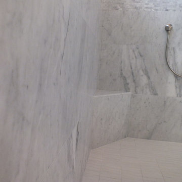 Modern Marble and Porcelain Master Bathroom