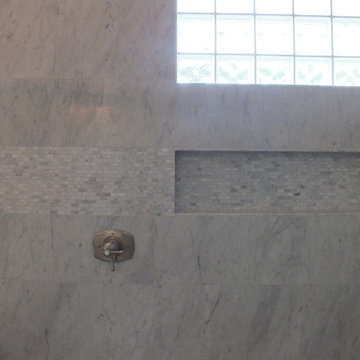 Modern Marble and Porcelain Master Bathroom