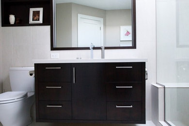 Inspiration for a modern bathroom remodel in Calgary