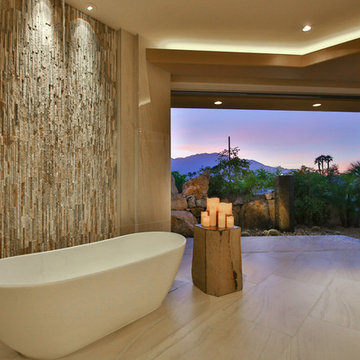 modern master bath with views