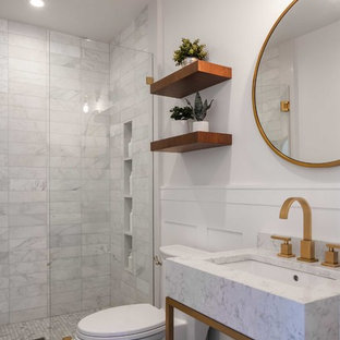 bathroom modern marble bathrooms tile remodel houzz grey shower