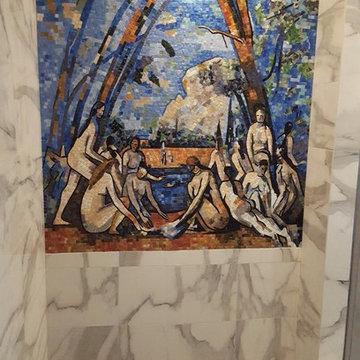 Modern Mosaic Mural bathroom
