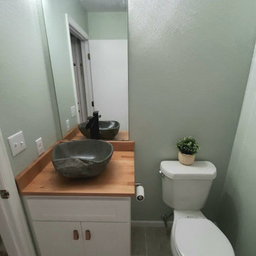 Modern Organic Bathroom Laundry Room Remodel