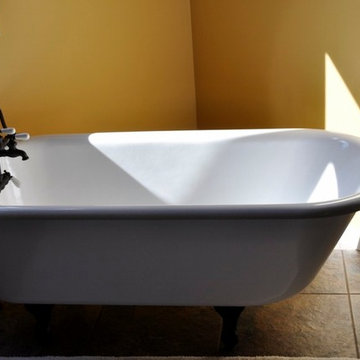 Modern Rustic Bath with Claw-foot Tub