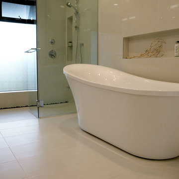 Modern Shower and Freestanding Tub