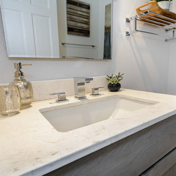 Modern Transitional Guest Bath Sink and Countertop