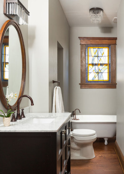 Transitional Bathroom by David Cannon Photography