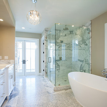Modern White Bathroom and Shower