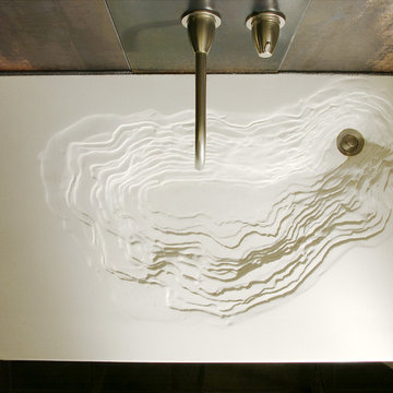 Modern White Concrete Erosion Sink- Original Design by Brandon Gore