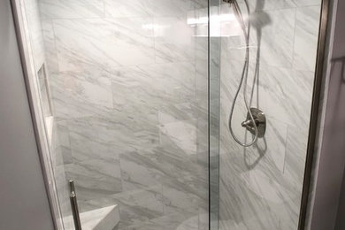 Modern White Tile Shower