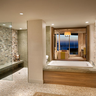 75+ Maritime Badezimmer mit Kiesel-Bodenfliesen Ideen & Bilder - Juli