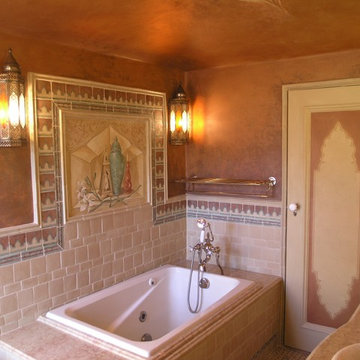 Moroccan themed master bathroom