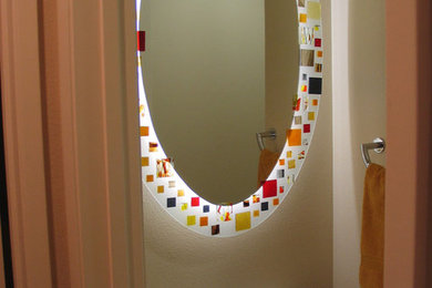 Mosaic Mirror back lighted with white neon tubing