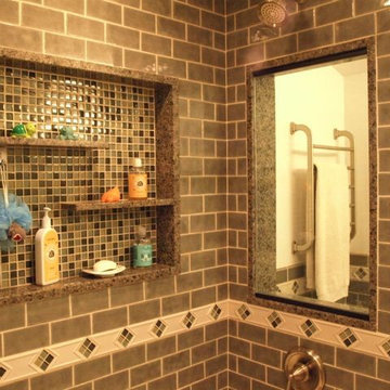 Mosaic Shower Niche and Shower Window