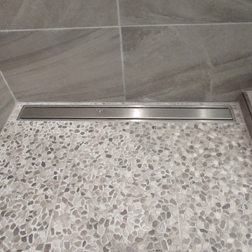 Mosaic Tile Floor with Trough Drain