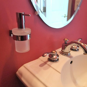Mounting a soap dispenser in a small powder room