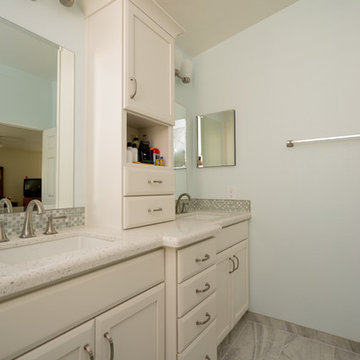 Murrieta Master Bathroom Remodel Vanity with Tower Cabinet