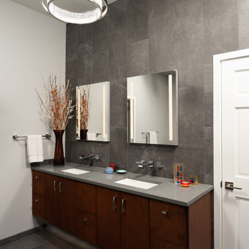 Muted Shower Tower Bath