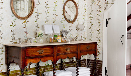 13 Unusual Bathroom Vanities Made From Desks & Chests