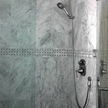 My WorkCustom steam shower in Marble Carrera