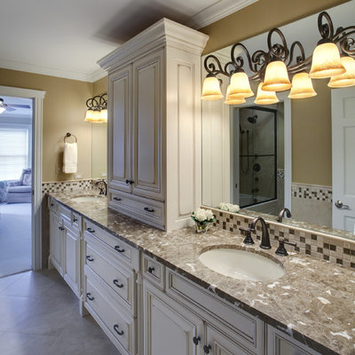 Example of a classic mosaic tile bathroom design in Chicago