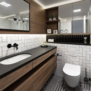 Nachlaot black and white bathroom