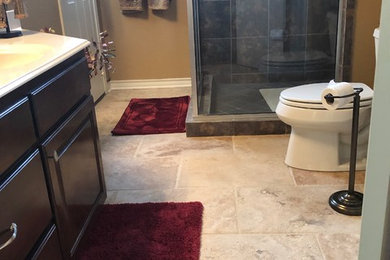 Huge transitional 3/4 beige floor bathroom photo in Austin