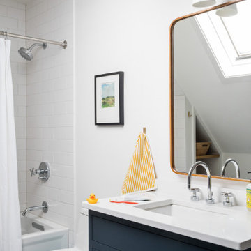 Navy & White Bathroom  | Brookline Remodel | Boston