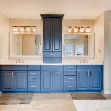 Navy blue vanity