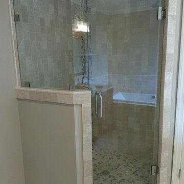 Neo Angle Glass Shower Enclosure with Panel and Pony Wall